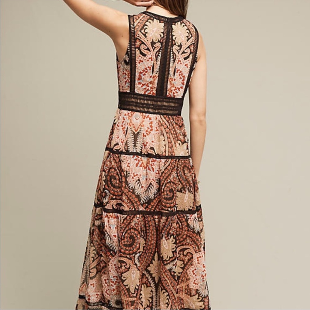 Ranna Gill Anthropologie Claudette Paisley Maxi Dress 70s Boho Romantic - Picture 2 of 13